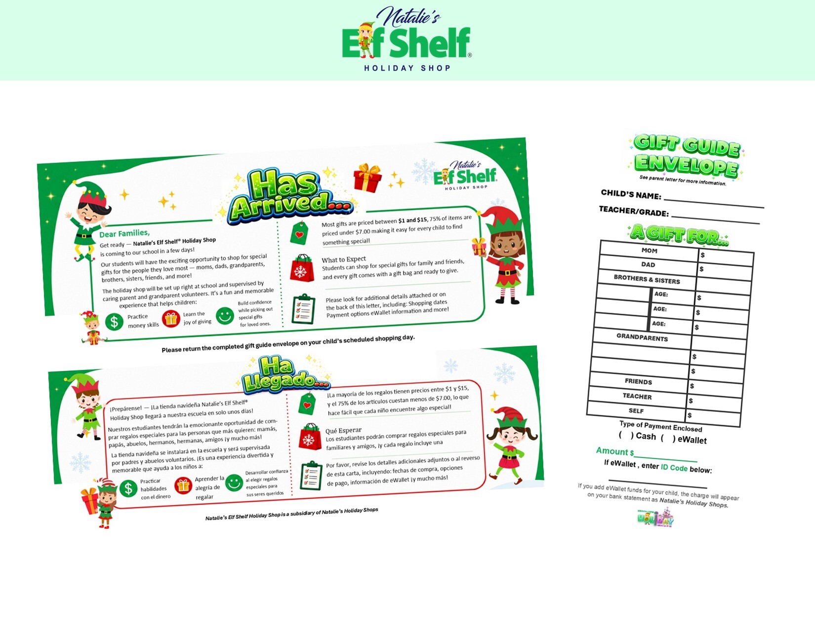 elf shelf parent letters and envelope for new site 2026